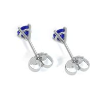 0.75 Ct.Tw. Blue Sapphire Studs Earrings, 14K White Gold Image