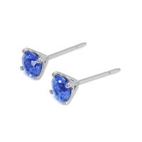 0.85 Ct.Tw.Total Carat Weight Sapphire Studs Earrings, 14K White Gold Image