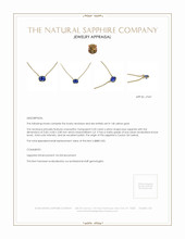 0.50 Ct. Blue Sapphire Solitaire Necklace, 14K Yellow Gold Appraisal