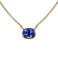 0.50 Ct. Blue Sapphire Solitaire Necklace, 14K Yellow Gold Video