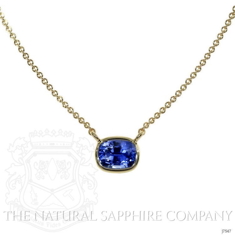 0.50 Ct. Blue Sapphire Solitaire Necklace, 14K Yellow Gold