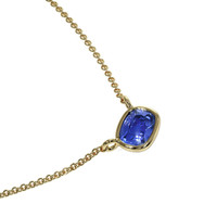 0.50 Ct. Blue Sapphire Solitaire Necklace, 14K Yellow Gold Image