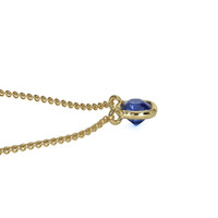0.50 Ct. Blue Sapphire Solitaire Necklace, 14K Yellow Gold Image