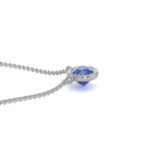 0.69 Ct. Blue Sapphire Solitaire Necklace, 14K White Gold Image