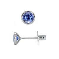 0.40 Ct.Tw. Blue Sapphire Studs Earrings, 14K White Gold Image