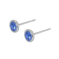 0.40 Ct.Tw. Blue Sapphire Studs Earrings, 14K White Gold Image