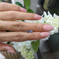 0.40&nbsp;Ct.Tw.Total Carat Weight Blue Sapphire Studs Earrings, 14K White Gold Life Style