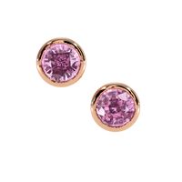 0.85 Ct.Tw.Total Carat Weight Pink Sapphire Studs Earrings, 14K Rose Gold Video
