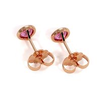 0.85 Ct.Tw.Total Carat Weight Pink Sapphire Studs Earrings, 14K Rose Gold Image