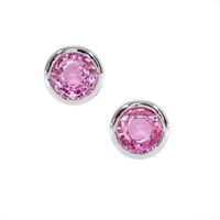0.80 Ct.Tw. Pink Sapphire Studs Earrings, 14K White Gold Video