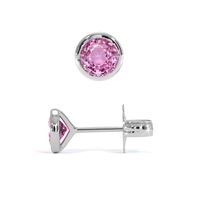 0.80 Ct.Tw. Pink Sapphire Studs Earrings, 14K White Gold Image