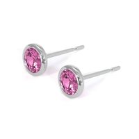 0.80 Ct.Tw. Pink Sapphire Studs Earrings, 14K White Gold Image