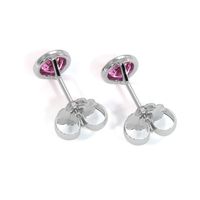 0.80 Ct.Tw. Pink Sapphire Studs Earrings, 14K White Gold Image