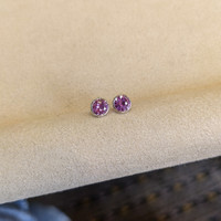 0.80 Ct.Tw. Pink Sapphire Studs Earrings, 14K White Gold Life Style