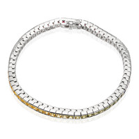 7.68 Ct.Tw. Multi Color Sapphire Tennis/Line Bracelet, 14K White Gold Image