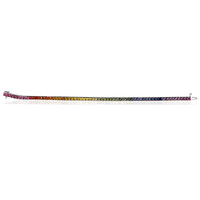 7.68 Ct.Tw. Multi Color Sapphire Tennis/Line Bracelet, 14K White Gold Image