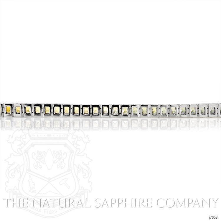 7.68 Ct.Tw. Multi Color Sapphire Tennis/Line Bracelet, 14K White Gold