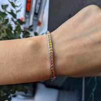 7.68&nbsp;Ct.Tw.Total Carat Weight Multi Color Sapphire Tennis/Line Bracelet, 14K White Gold Life Style