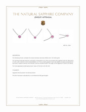 0.42 Ct. Pink Sapphire Bezel Necklace, 14K White Gold Appraisal