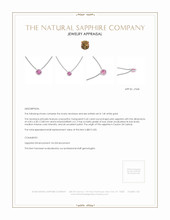 0.42 Ct. Pink Sapphire Bezel Necklace, 14K White Gold Appraisal