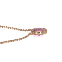 0.42 Ct. Pink Sapphire Bezel Necklace, 14K Rose Gold Image