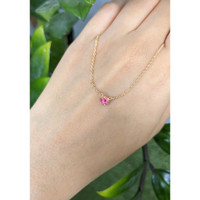 0.42 Ct. Pink Sapphire Bezel Necklace, 14K Rose Gold Life Style