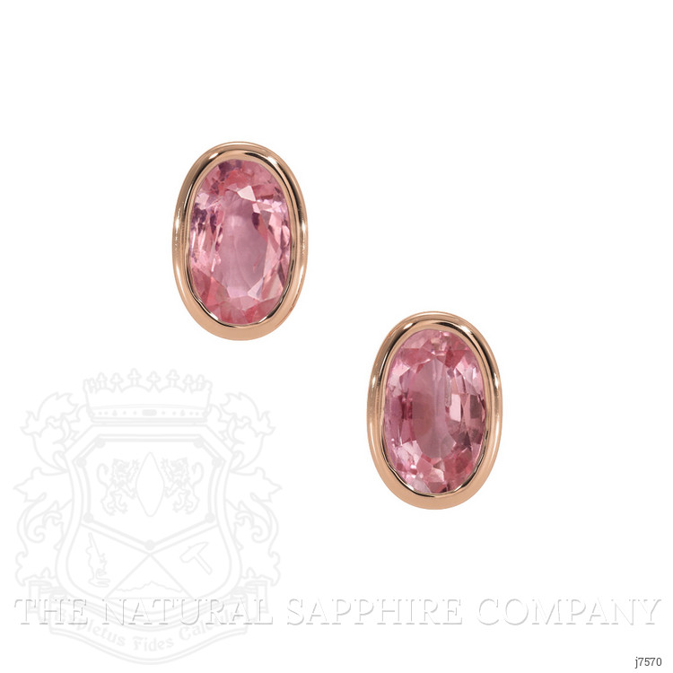 0.50 Ct.Tw. Pink Sapphire Studs Earrings, 14K Rose Gold