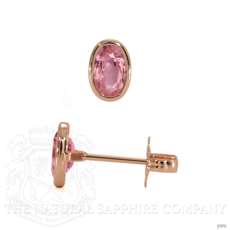0.50 Ct.Tw. Pink Sapphire Studs Earrings, 14K Rose Gold