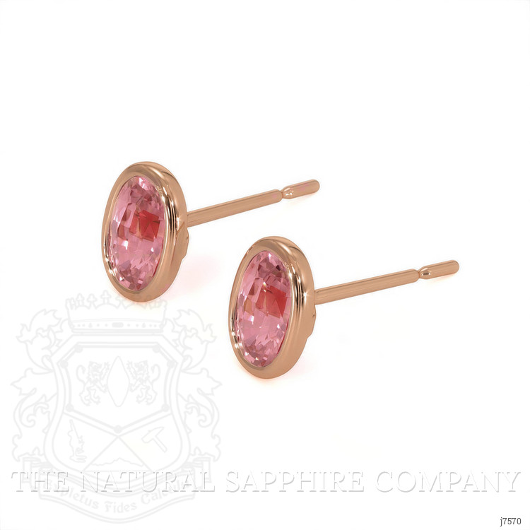 0.50 Ct.Tw. Pink Sapphire Studs Earrings, 14K Rose Gold
