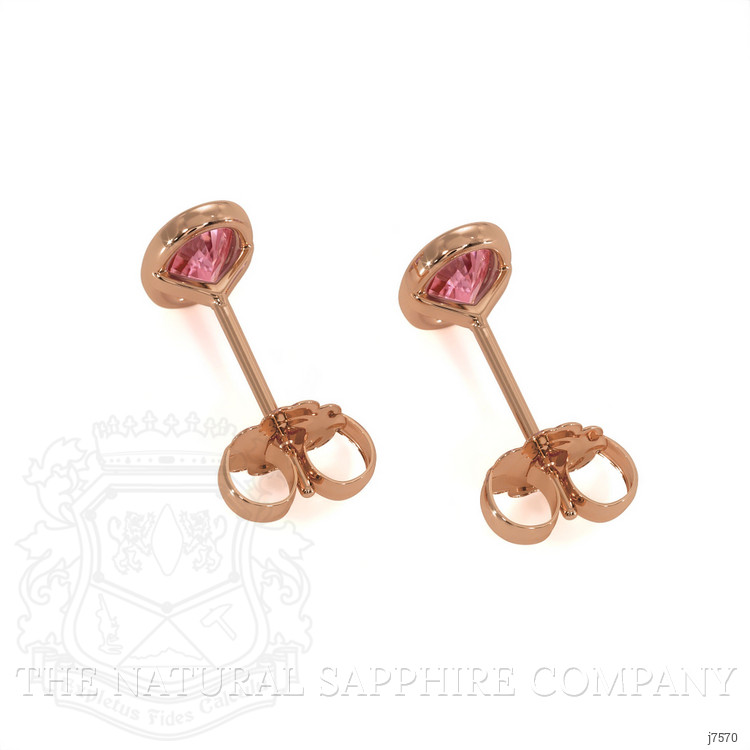 0.50 Ct.Tw. Pink Sapphire Studs Earrings, 14K Rose Gold