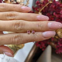 0.50&nbsp;Ct.Tw.Total Carat Weight Pink Sapphire Studs Earrings, 14K Rose Gold Life Style