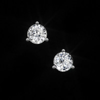 1.80 Ct.Tw. White Sapphire Studs Earrings, 14K White Gold Video