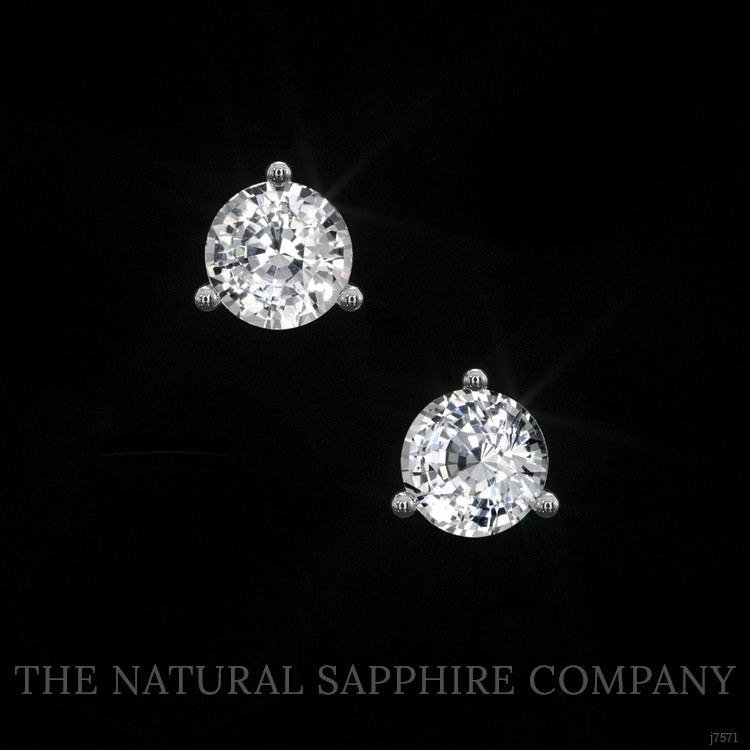 1.80 Ct.Tw. White Sapphire Studs Earrings, 14K White Gold