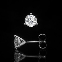 1.80 Ct.Tw. White Sapphire Studs Earrings, 14K White Gold Image