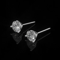 1.80 Ct.Tw. White Sapphire Studs Earrings, 14K White Gold Image