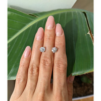 1.80&nbsp;Ct.Tw.Total Carat Weight White Sapphire Studs Earrings, 14K White Gold Life Style