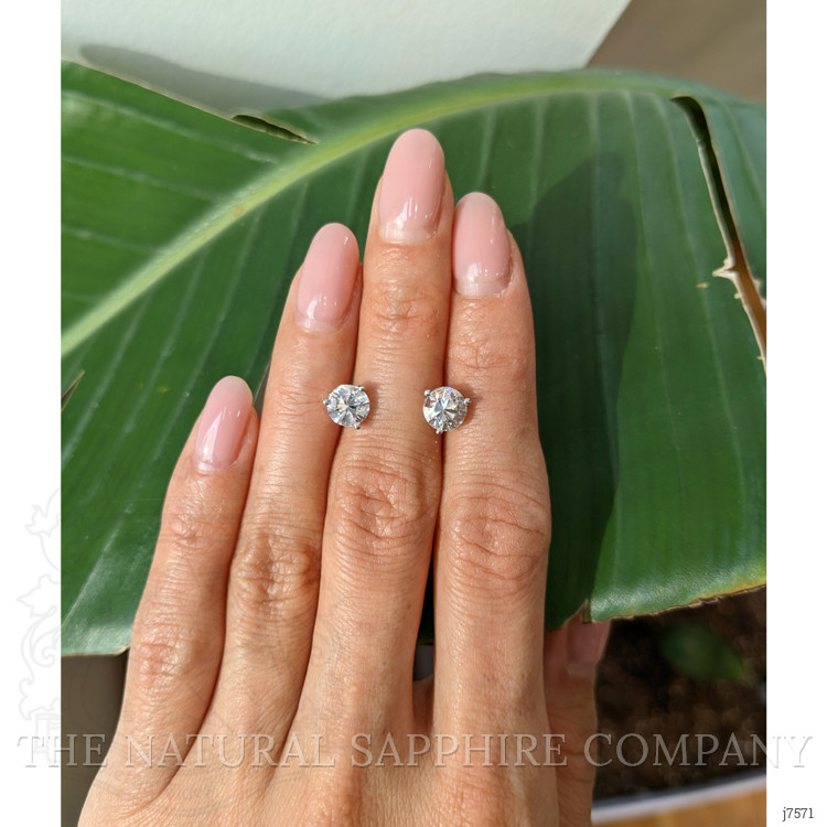 1.80 Ct.Tw. White Sapphire Studs Earrings, 14K White Gold