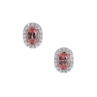 0.50 Ct.Tw.Total Carat Weight Sapphire Natural Diamond Pave Earrings, 14K White Gold Video