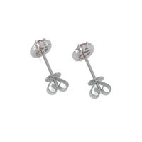 0.50 Ct.Tw. Padparadscha Sapphire and Natural Diamond Pave Earrings, 14K White Gold Image