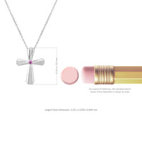 0.05 Ct. Pink Sapphire Solitaire Pendant, Silver Image