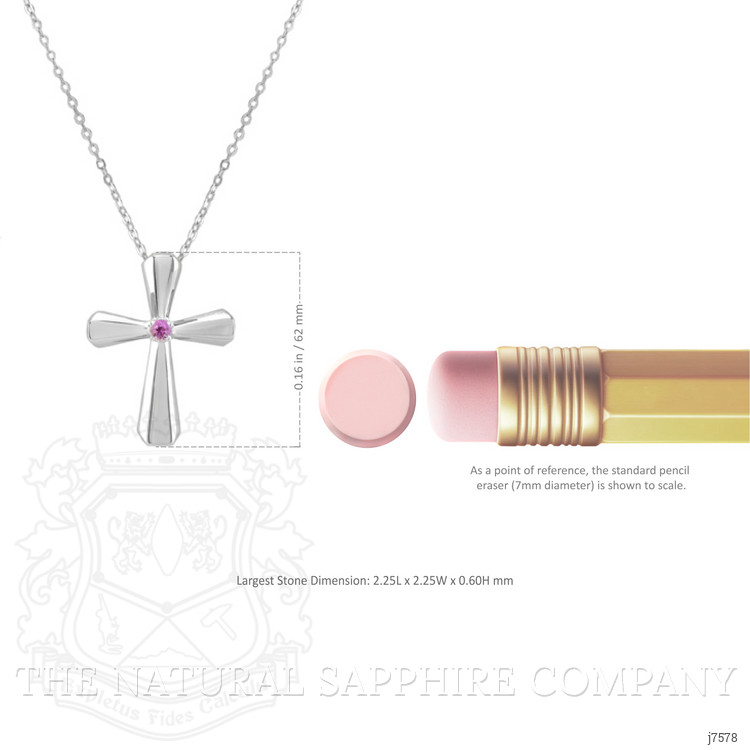 0.05 Ct. Pink Sapphire Solitaire Pendant, Silver