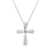 0.05 Ct. Pink Sapphire Solitaire Pendant, Silver Video