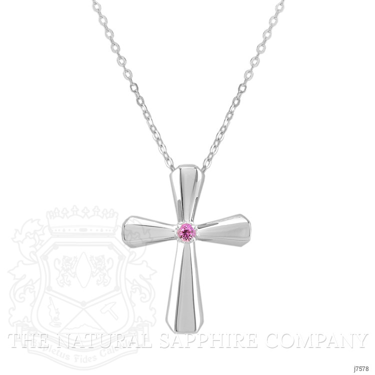 0.05 Ct. Pink Sapphire Solitaire Pendant, Silver