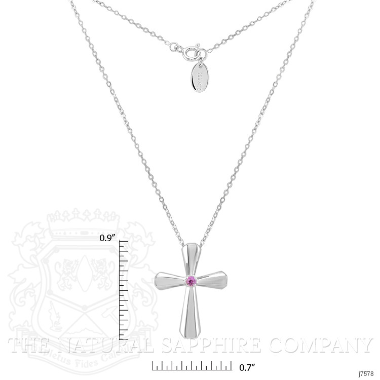0.05 Ct. Pink Sapphire Solitaire Pendant, Silver