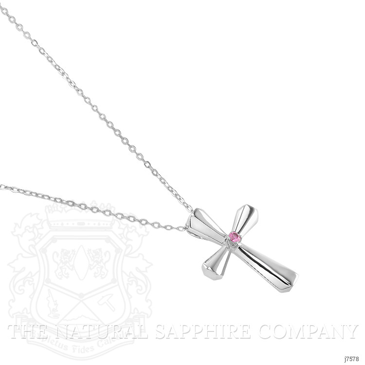 0.05 Ct. Pink Sapphire Solitaire Pendant, Silver