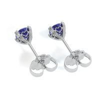 1.00 Ct.Tw.Total Carat Weight Blue Sapphire Studs Earrings, 14K White Gold Image