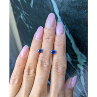 1.00&nbsp;Ct.Tw.Total Carat Weight Blue Sapphire Studs Earrings, 14K White Gold Life Style