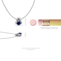 0.30 Ct. Blue Sapphire Solitaire Pendant, 14K White Gold Image
