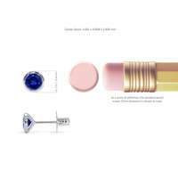 0.75 Ct.Tw. Blue Sapphire Studs Earrings, 14K White Gold Image