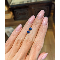 1.25&nbsp;Ct.Tw.Total Carat Weight Blue Sapphire Studs Earrings, 14K White Gold Life Style